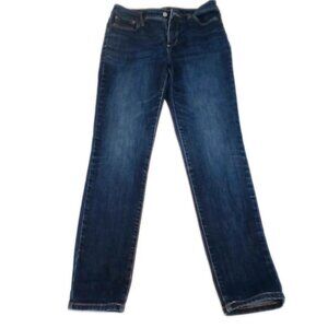 Women's St John's Bay Mid Rise Skinny Fit Dark Wash Jeans Size 8